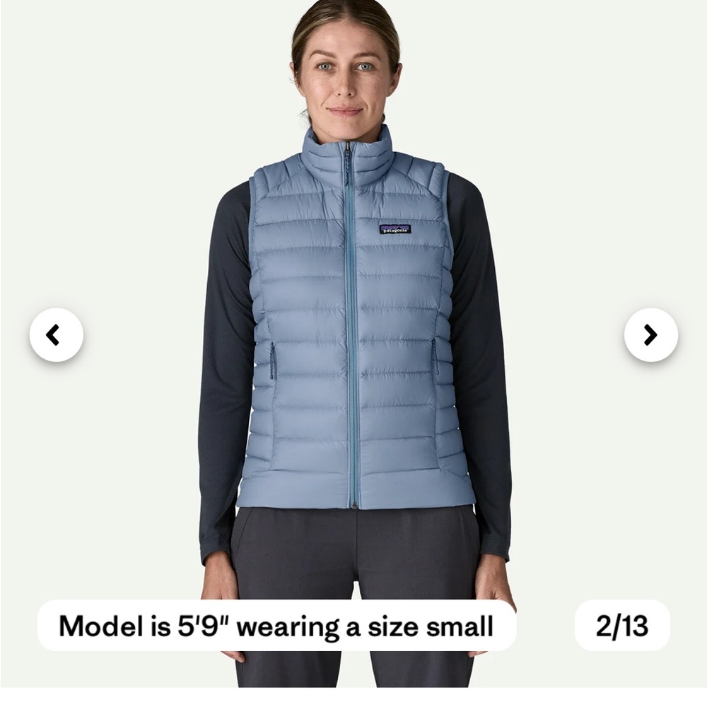 Patagonia woman’s down Slate Blue Packable  Vest